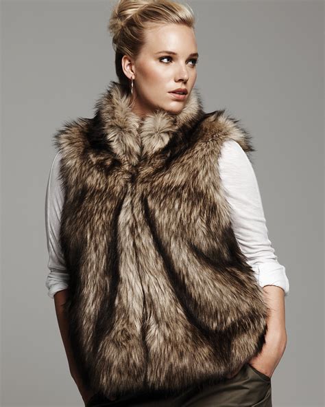 michael kors faux fur vest plus size|faux fur vest.